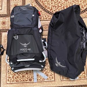 Osprey Poco AG Plus hiking child carrier. Comes with carrying bag.